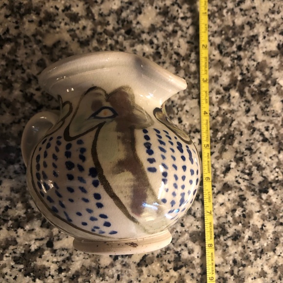 Artist Signed Studio Floral Pottery Creamer - Picture 6 of 8